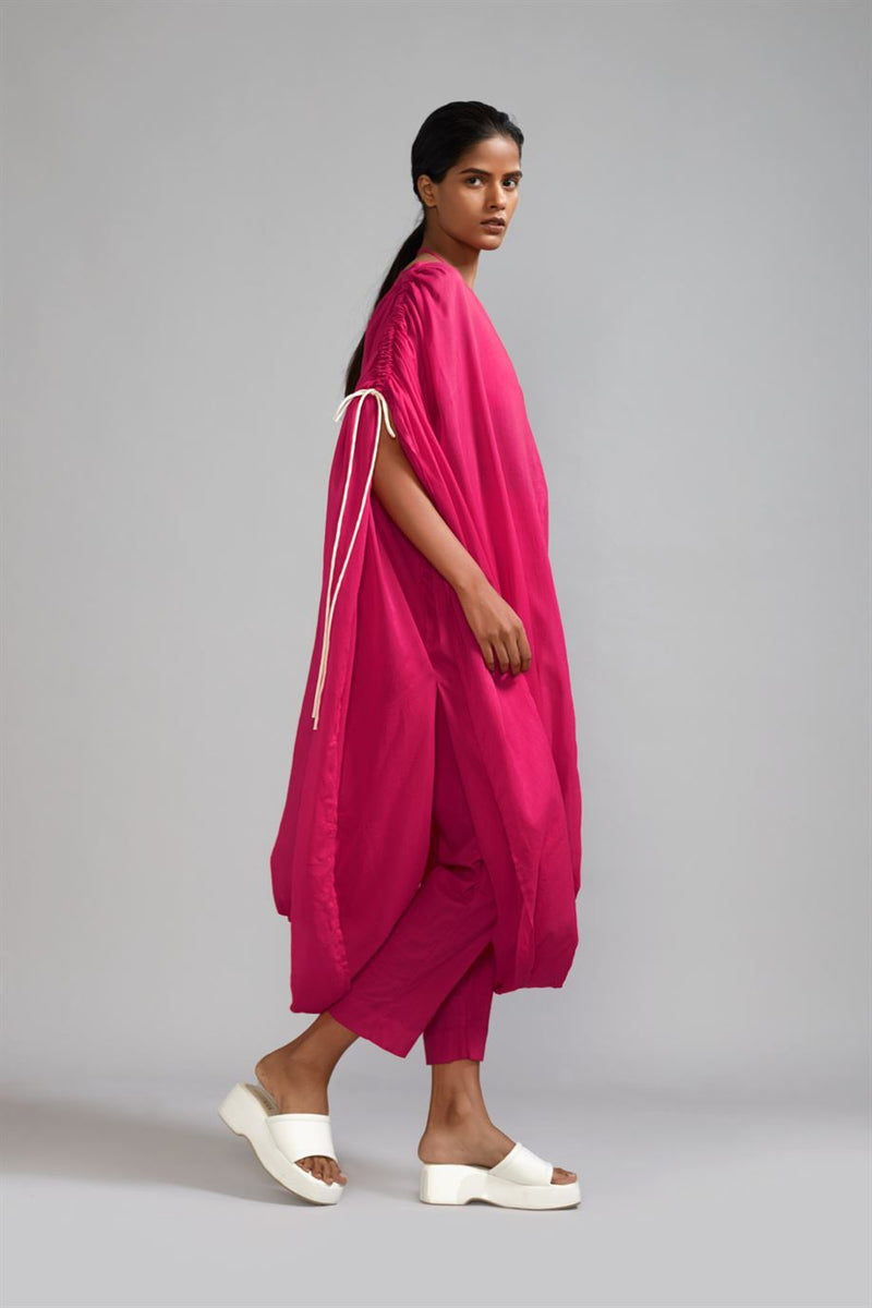 New Season Summer/Fall 23-Tunic Gathered Cowl Cotton Pink-MT GATH Cowl Tunic-KA ML Pink-Fashion Edit Mati - Shop Cult Modern