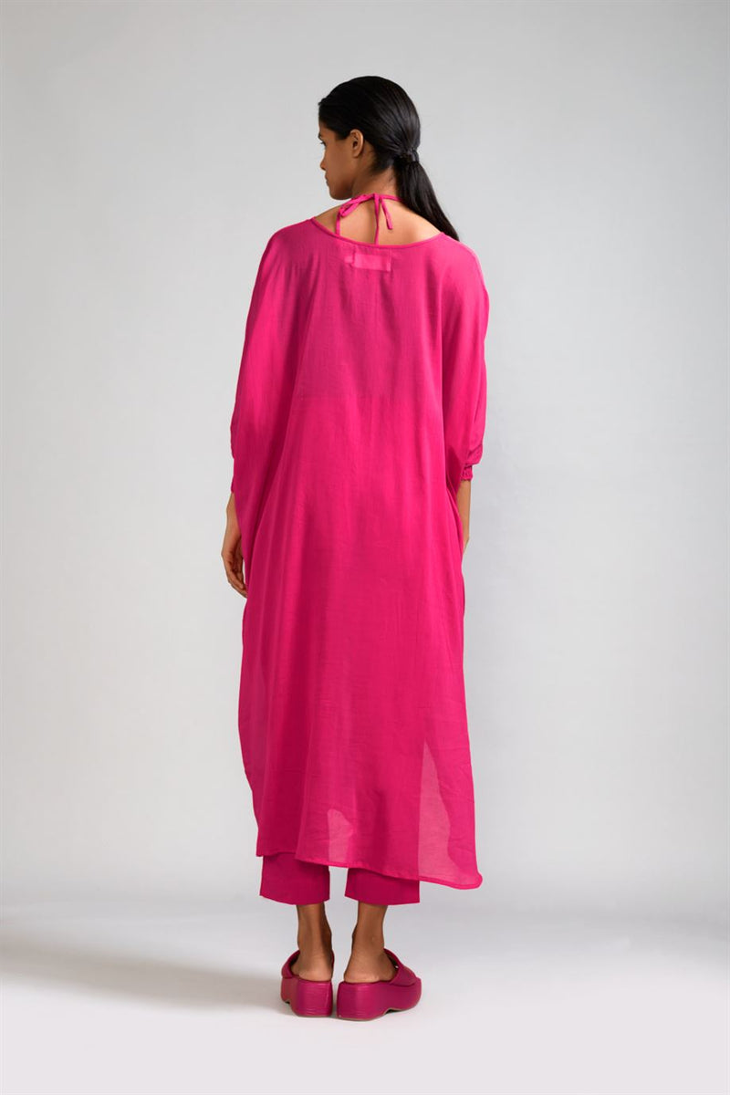 New Season Summer/Fall 24-Tunic Smocked Cowl Cotton Pink-MT Smoc Cowl Tunic-KA ML Pink-Fashion Edit Mati - Shop Cult Modern