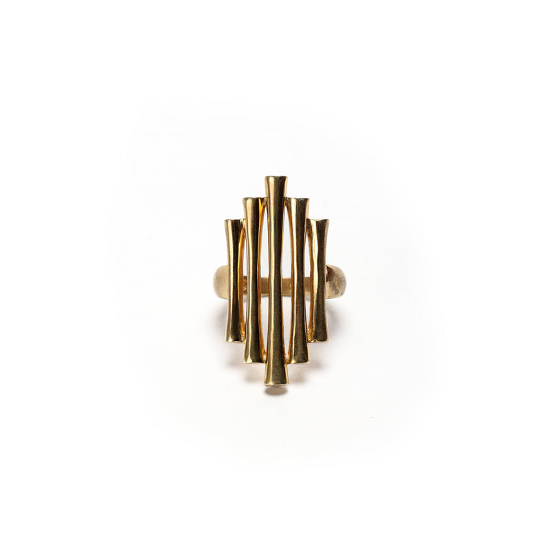 Demi Fine Jewelry-14k Gold Plated-Ring-Beam Recycled Brass-R07/21-Fashion Edit Unbent - Shop Cult Modern