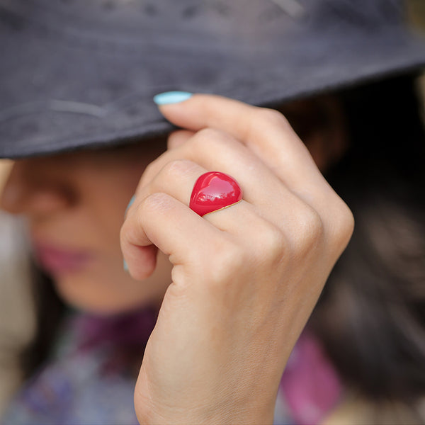 Demi Fine Jewelry-14k Gold Plated-Ring-Solid Red Recycled Sterling Silver-R25/22-Fashion Edit Unbent - Shop Cult Modern