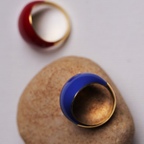 Demi Fine Jewelry-14k Gold Plated-Ring-Solid Blue Recycled Sterling Silver-R26/22-Fashion Edit Unbent - Shop Cult Modern