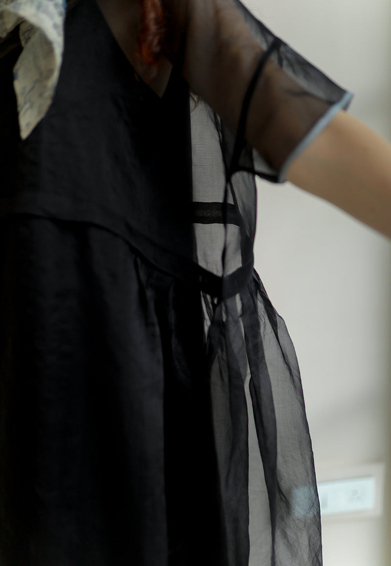 New All Season Dress Silk Organza Clover Black-R.B.-Fashion Edit Runaway Bicycle - Shop Cult Modern