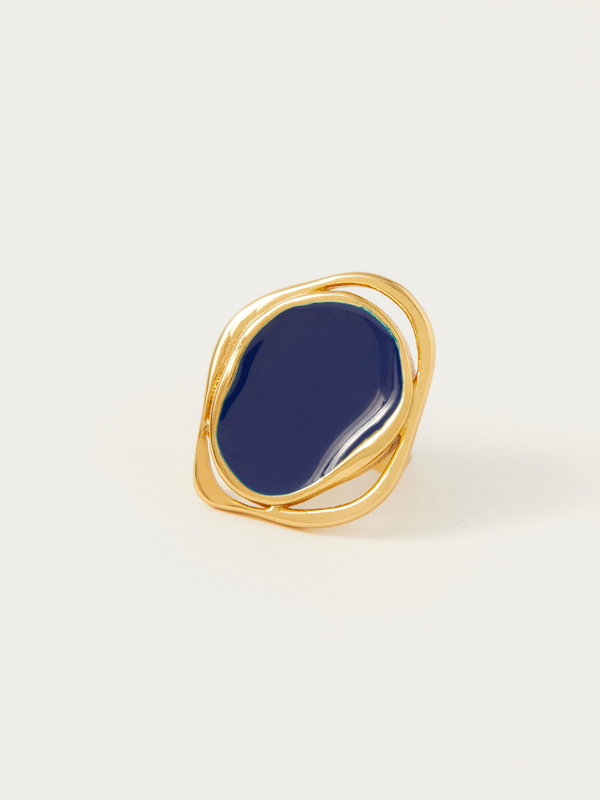 Fashion Jewelry-18k Gold Plated-Rings-Copacabana-Midnight Blue-RIVA1001_MB-Fashion Edit Voyce - Shop Cult Modern