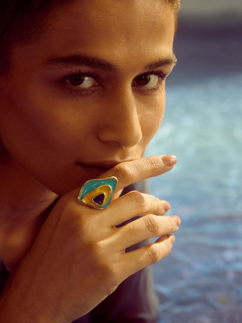 Fashion Jewelry-18k Gold Plated-Rings-Seychelles-Blue-RIVA1006-Fashion Edit Voyce - Shop Cult Modern