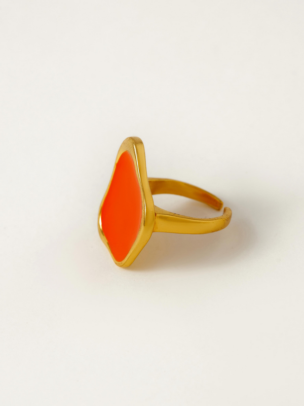 Fashion Jewelry-18k Gold Plated-Rings-Noosa-Orange-RIVA1007_O-Fashion Edit Voyce - Shop Cult Modern