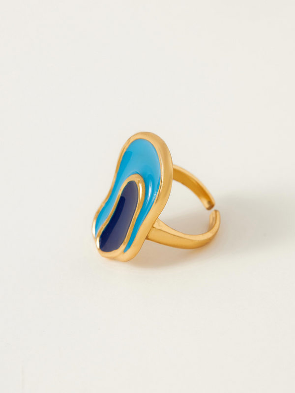 Fashion Jewelry-18k Gold Plated-Rings-Colva-Sea-Blue-RIVA1010_B-Fashion Edit Voyce - Shop Cult Modern
