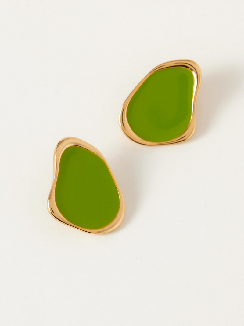 Fashion Jewelry-18k Gold Plated-Earrings-Miami-Lime Green-RIVA1011_G-Fashion Edit Voyce - Shop Cult Modern