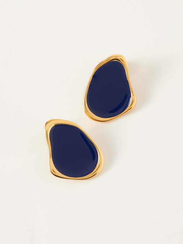 Fashion Jewelry-18k Gold Plated-Earrings-Miami-Midnight Blue-RIVA1011_MB-Fashion Edit Voyce - Shop Cult Modern