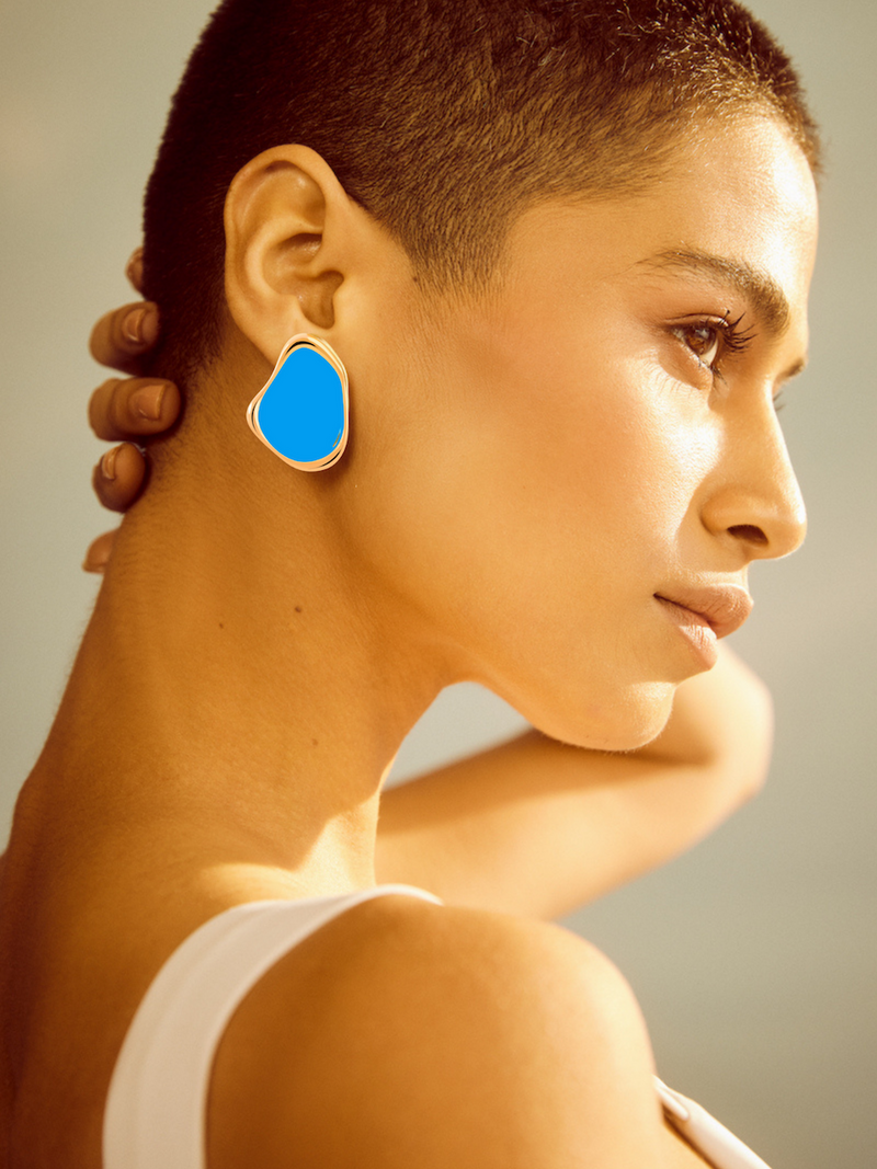 Fashion Jewelry-18k Gold Plated-Earrings-Miami-Pacific Blue-RIVA1011_PB-Fashion Edit Voyce - Shop Cult Modern