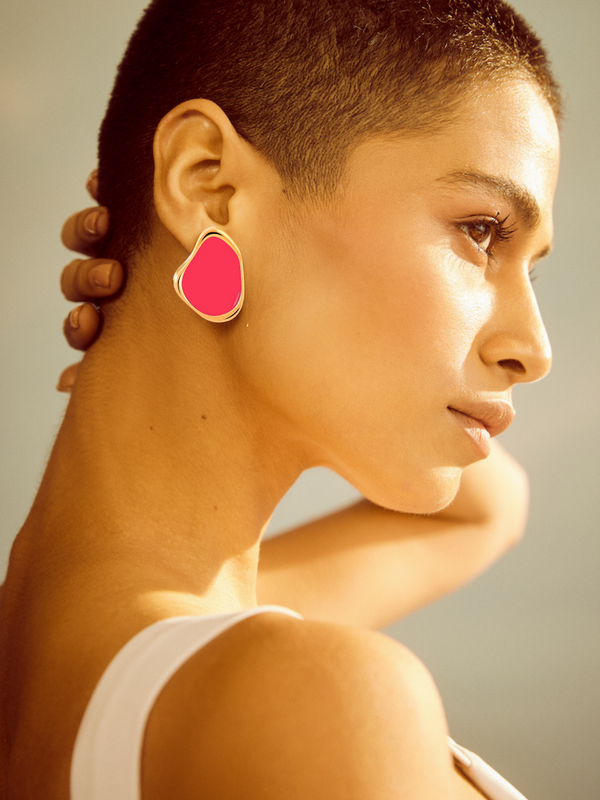 Fashion Jewelry-18k Gold Plated-Earrings-Miami-Hot Pink-RIVA1011_P-Fashion Edit Voyce - Shop Cult Modern