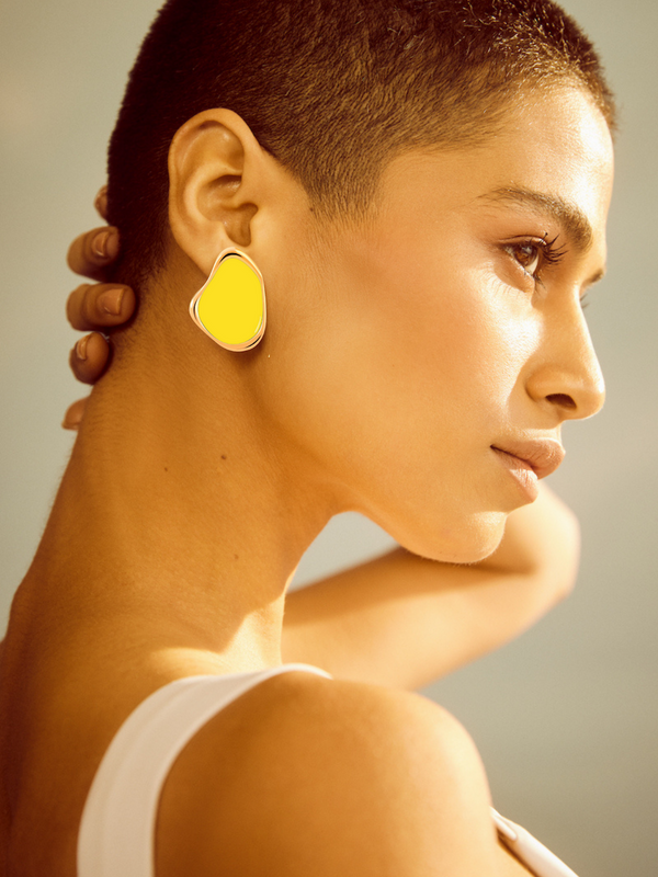 Fashion Jewelry-18k Gold Plated-Earrings-Miami-Sunrise Yellow-RIVA1011_Y-Fashion Edit Voyce - Shop Cult Modern