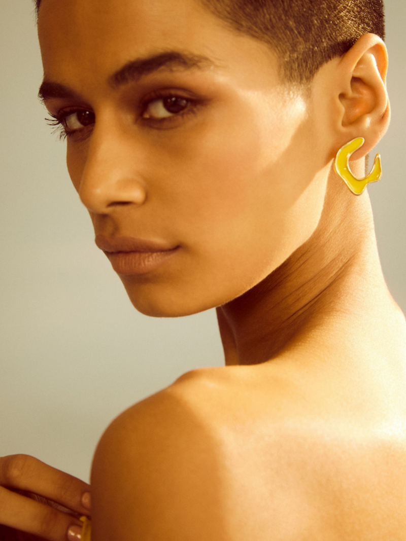Fashion Jewelry-18k Gold Plated-Earrings-Hawaii-Sunrise Yellow (S)-RIVA1012_Y_S-Fashion Edit Voyce - Shop Cult Modern