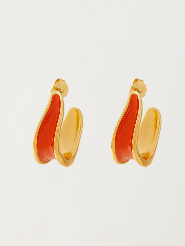 Fashion Jewelry-18k Gold Plated-Earrings-Kandy-Orange Coral-RIVA10160_O-Fashion Edit Voyce - Shop Cult Modern
