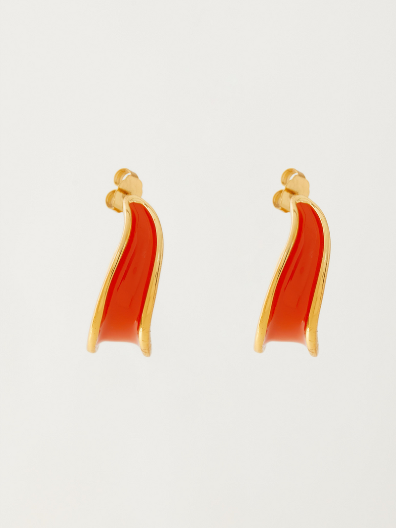 Fashion Jewelry-18k Gold Plated-Earrings-Kandy-Orange Coral-RIVA10160_O-Fashion Edit Voyce - Shop Cult Modern