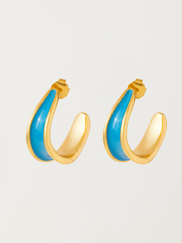 Fashion Jewelry-18k Gold Plated-Earrings-Kandy-Pacific Blue-RIVA1016_PB-Fashion Edit Voyce - Shop Cult Modern