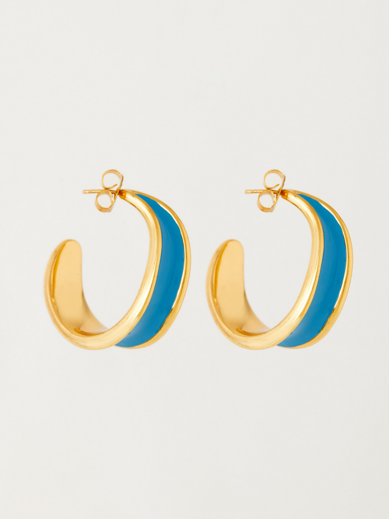 Fashion Jewelry-18k Gold Plated-Earrings-Kandy-Pacific Blue-RIVA1016_PB-Fashion Edit Voyce - Shop Cult Modern