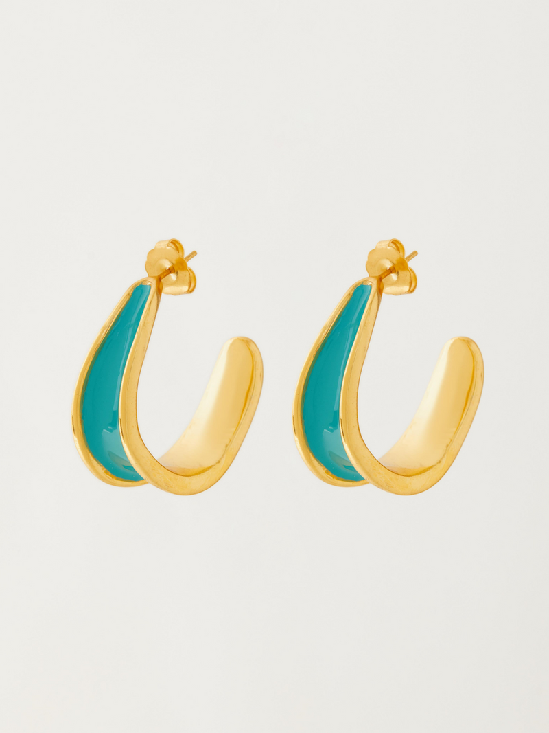 Fashion Jewelry-18k Gold Plated-Earrings-Kandy-Tropical Aqua-RIVA1016_TA-Fashion Edit Voyce - Shop Cult Modern