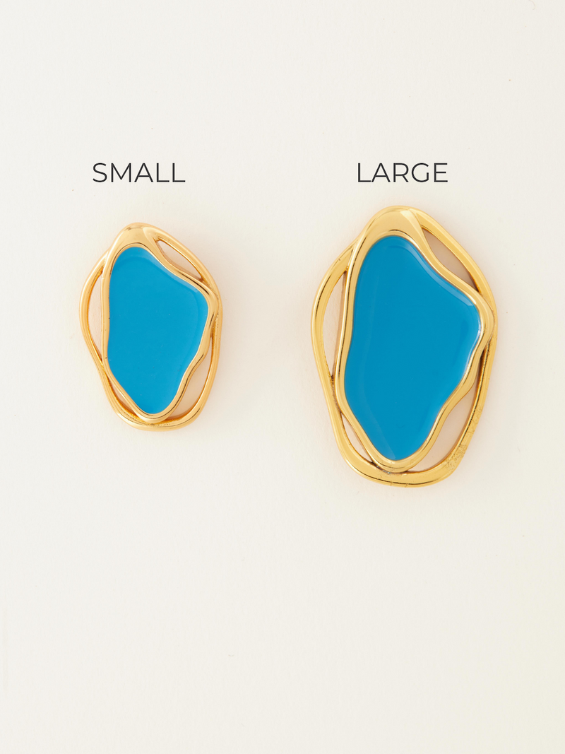 Fashion Jewelry-18k Gold Plated-Earrings-Cancun-Pacific Blue (L)-RIVA1018_PB_L-Fashion Edit Voyce - Shop Cult Modern