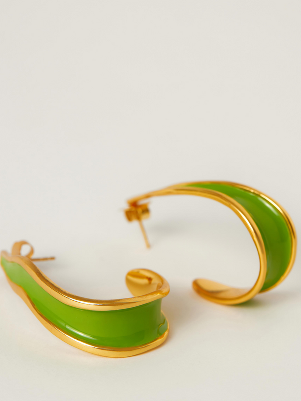 Fashion Jewelry-18k Gold Plated-Earrings-Andaman-Lime Green-RIVA1020_G-Fashion Edit Voyce - Shop Cult Modern