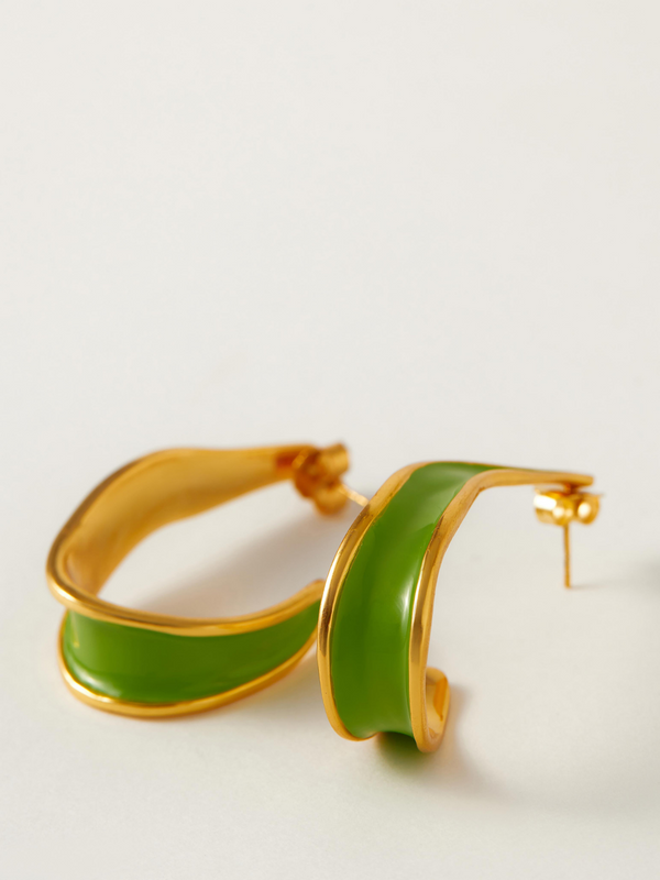 Fashion Jewelry-18k Gold Plated-Earrings-Andaman-Lime Green-RIVA1020_G-Fashion Edit Voyce - Shop Cult Modern