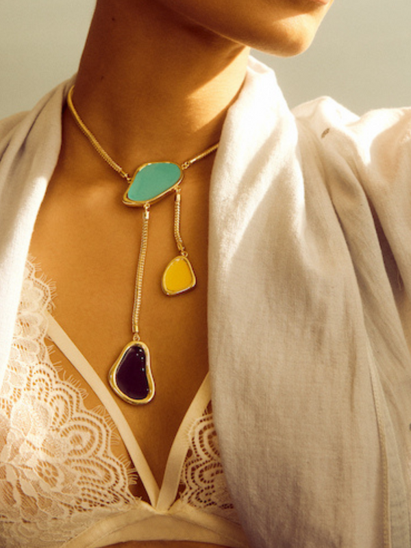 Fashion Jewelry-18k Gold Plated-Necklaces-Boracey-Sea-Multicolor-RIVA1027_B-Fashion Edit Voyce - Shop Cult Modern