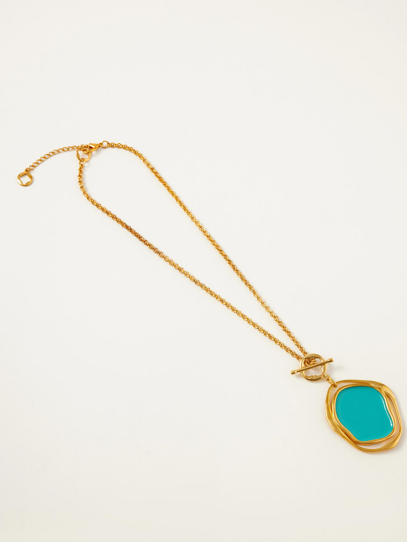 Fashion Jewelry-18k Gold Plated-Necklaces-Bali-Tropical Aqua-RIVA1031_TA-Fashion Edit Voyce - Shop Cult Modern
