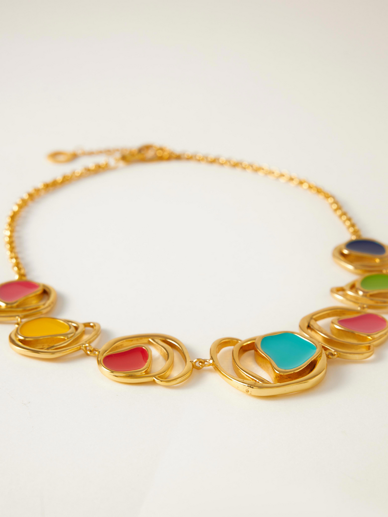 Fashion Jewelry-18k Gold Plated-Necklaces-Ubud-Multicolor-RIVA1032-Fashion Edit Voyce - Shop Cult Modern