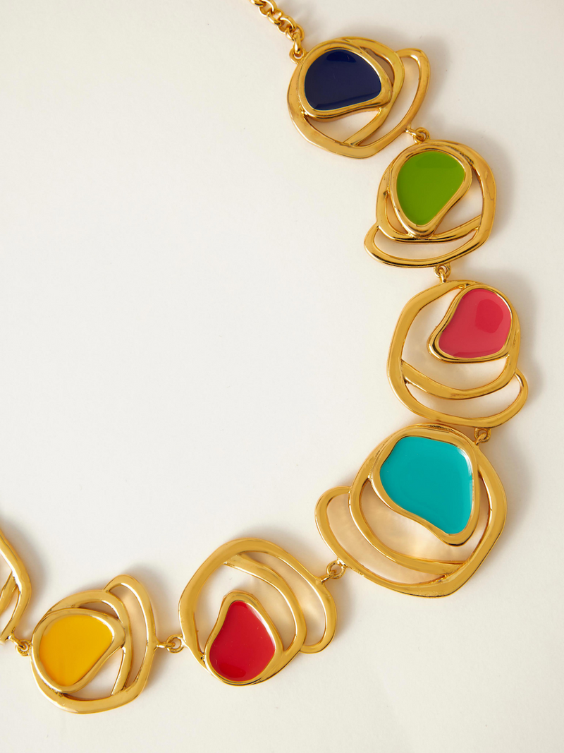 Fashion Jewelry-18k Gold Plated-Necklaces-Ubud-Multicolor-RIVA1032-Fashion Edit Voyce - Shop Cult Modern