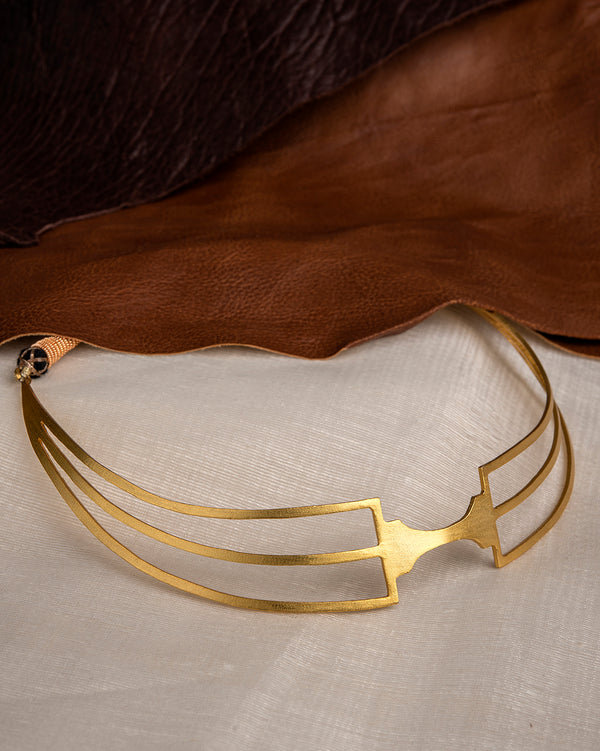 Fashion Jewellery-24K Gold plated Brass-Necklace Dagger Choker Neckpiece-Gold-R2023-13-NP-Fashion Edit Rumri Jewellery - Shop Cult Modern
