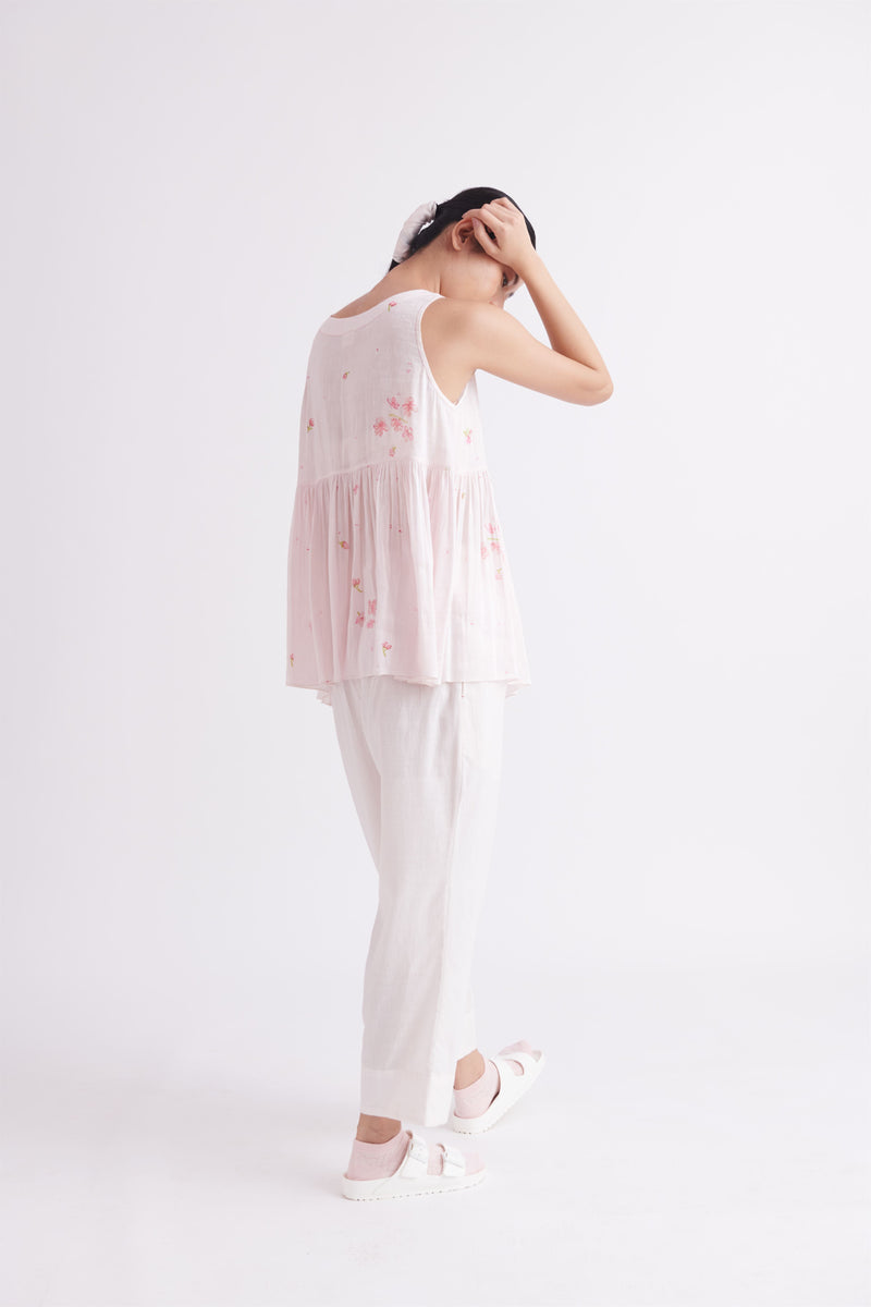 summer pant khadi cotton pink-SS2023-13-fashion edit-the plavate - Shop Cult Modern