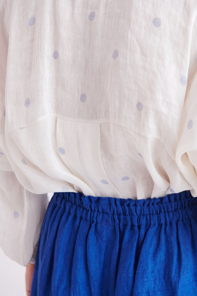 summer shirt linen silk blue polka-SS2025-26-fashion edit-the plavate - Shop Cult Modern