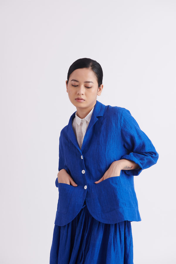summer jacket linen blue-SS2023-19-fashion edit-the plavate - Shop Cult Modern