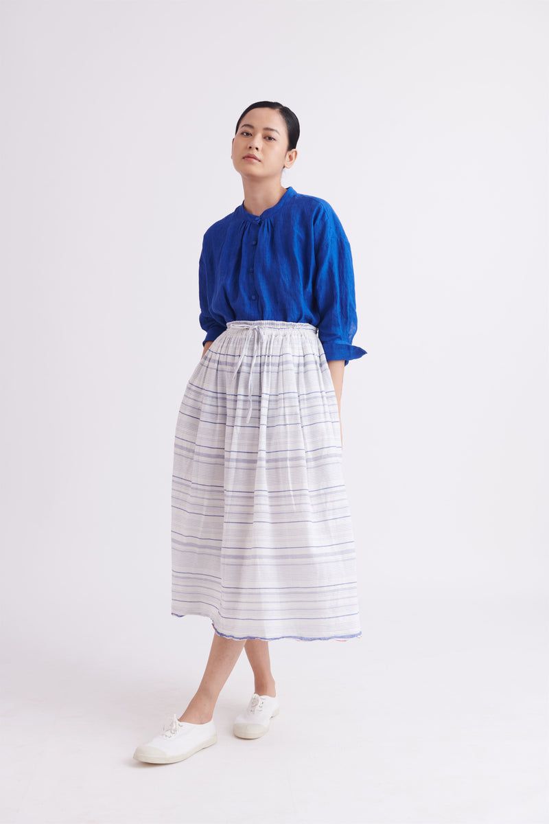 summer skirt linen blue-SS2025-37-fashion edit-the plavate - Shop Cult Modern