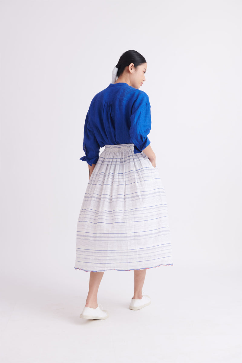 summer skirt linen blue-SS2025-37-fashion edit-the plavate - Shop Cult Modern