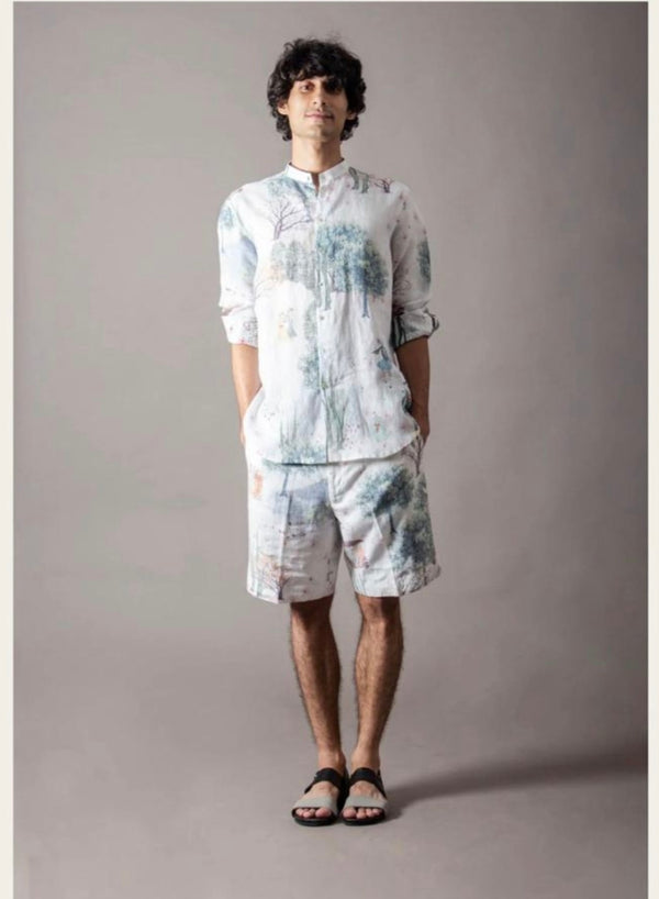 New Season Spring Summer 2024-Shirt Reversible Classic-Linen White-SDLW-Fashion Edit by Suket Dhir - Shop Cult Modern