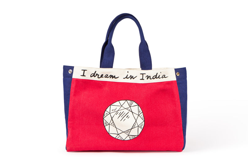 Accessory Bag Tote JaÃ¯pur Cotton Canvas Hot Pink AcPkJt Fashion Edit Home Lifestyle Artchivesindia - Shop Cult Modern