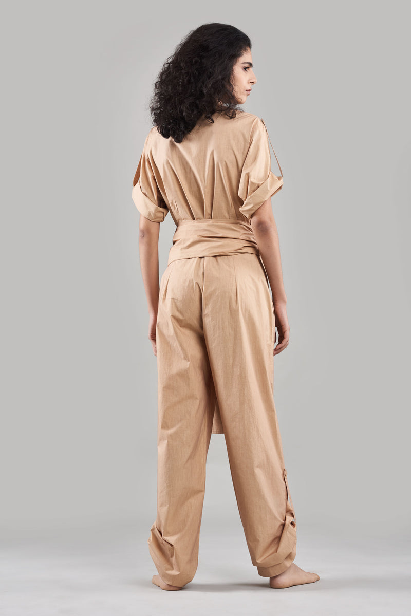 Summer Jumpsuit Belted Cotton Poplin Black/White/Plum/Nude/Clay-Fashion Edit Sahaja Vana-Ituvana-04 - Shop Cult Modern