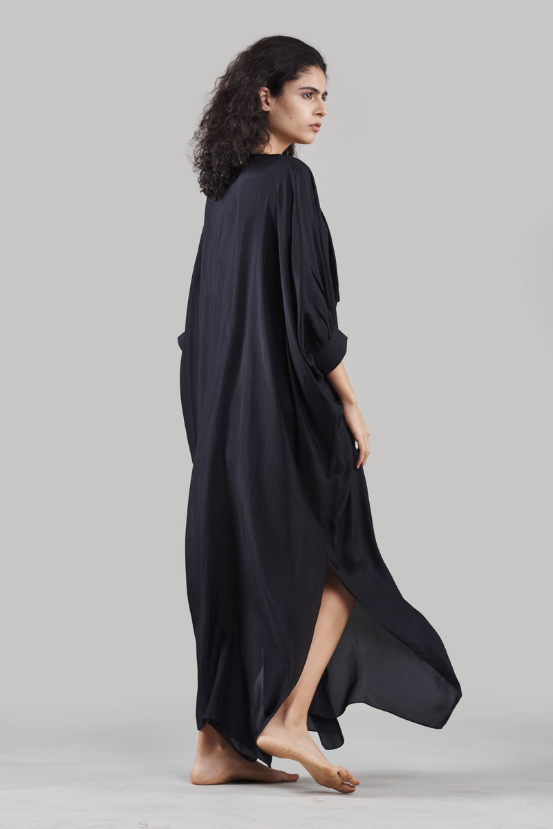 Summer Kaftan Co-Ord Silk Black/White/Plum/Nude/Clay-Fashion Edit Sahaja Vana-Ituvana-01 - Shop Cult Modern