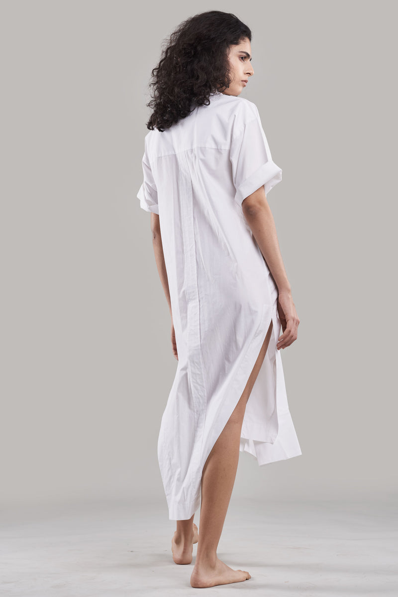 Summer Dress Shirtdress Cotton Poplin Black/White/Plum/Nude/Clay-Fashion Edit Sahaja Vana-Ituvana-02 - Shop Cult Modern