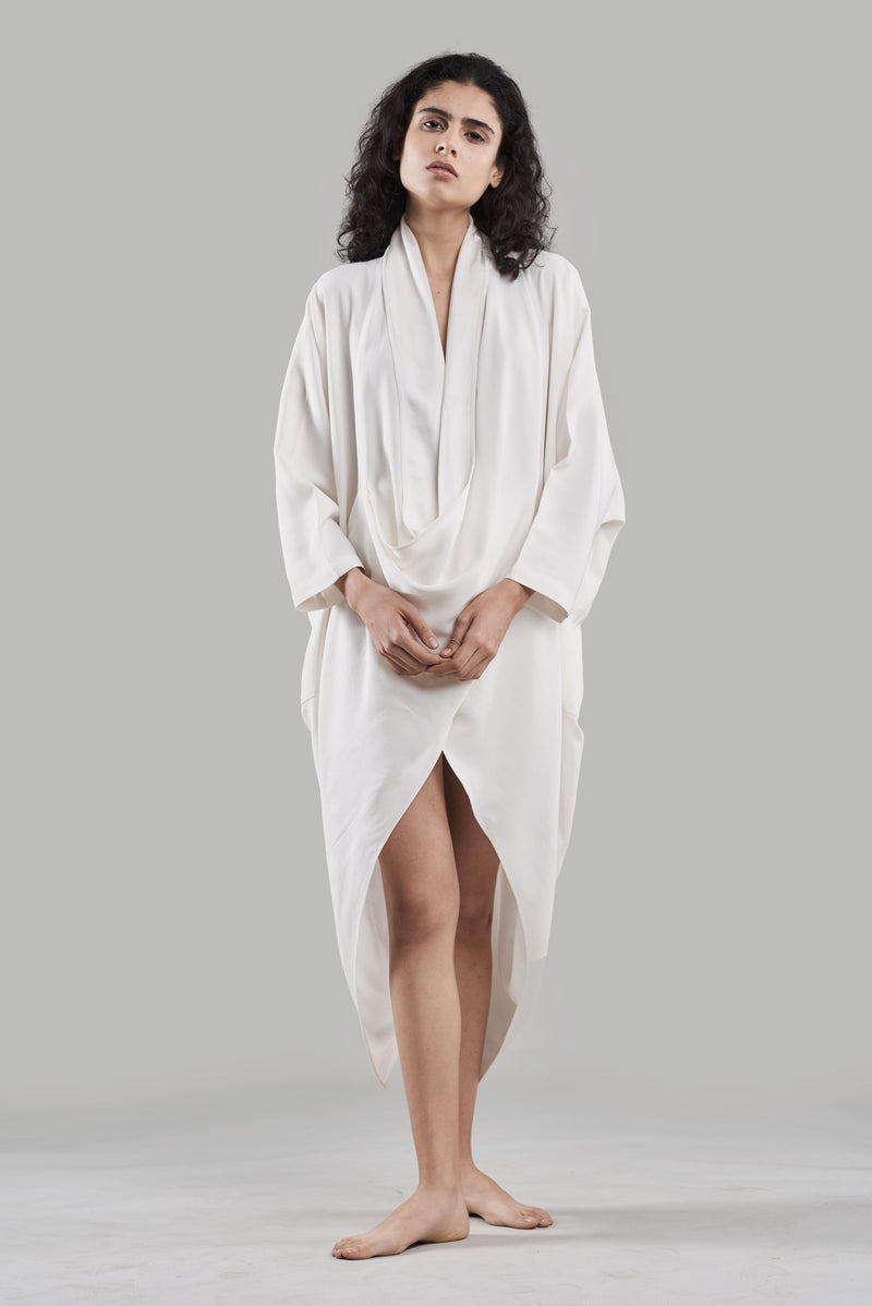 Summer Co-Ord Dress Cape Silk Amala Black/White/Plum/Nude/Clay-Fashion Edit Sahaja Vana-Ituvana-05 - Shop Cult Modern