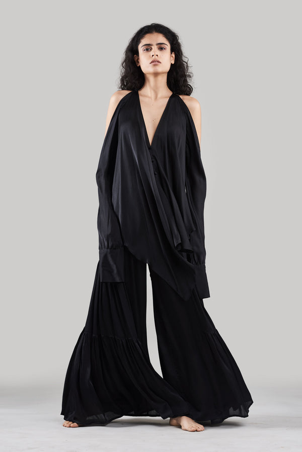 Summer Co-Ord Top Pant Silk Flared Black/White/Plum/Nude/Clay-Fashion Edit Sahaja Vana-Ituvana-04 - Shop Cult Modern