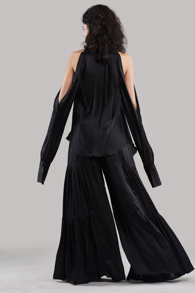 Summer Co-Ord Top Pant Silk Flared Black/White/Plum/Nude/Clay-Fashion Edit Sahaja Vana-Ituvana-03 - Shop Cult Modern
