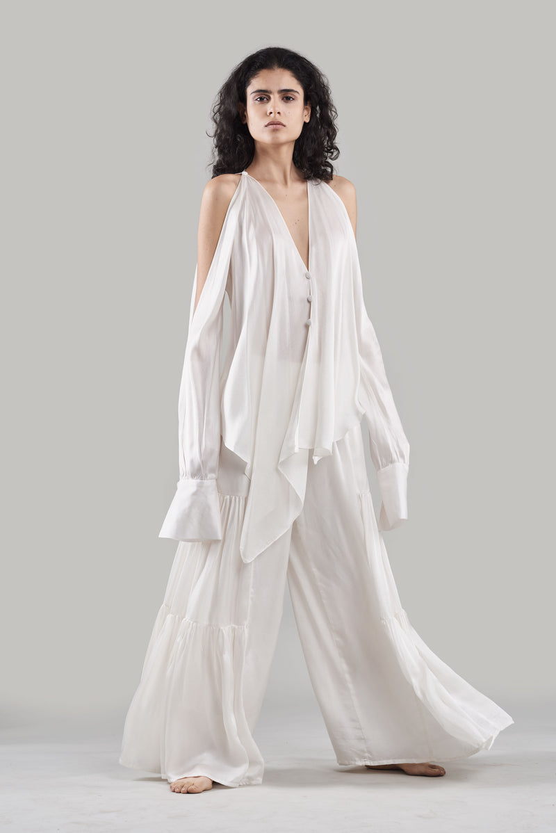 Summer Co-Ord Top Pant Silk Flared Black/White/Plum/Nude/Clay-Fashion Edit Sahaja Vana-Ituvana-03 - Shop Cult Modern