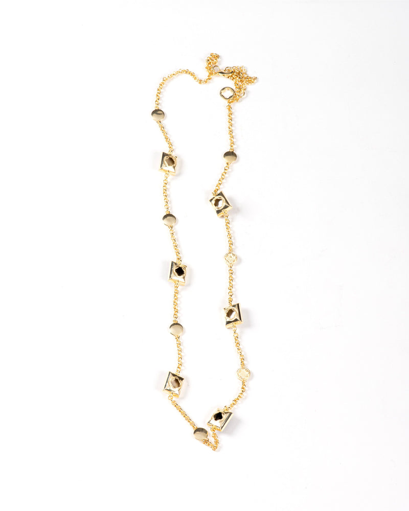 Fashion Jewelry-18k Gold Plated-Necklace-Elysian Crystal(L)-Multi-VOYCE1023-Fashion Edit Voyce - Shop Cult Modern