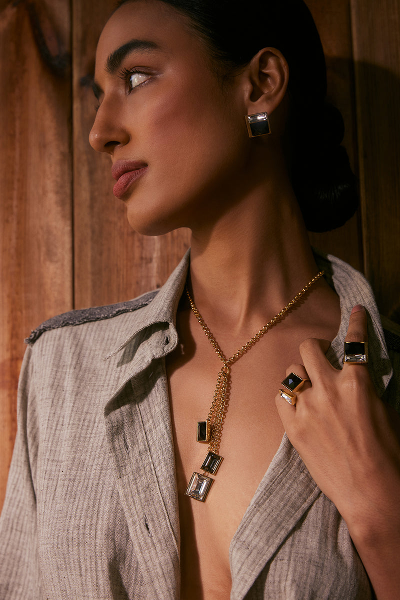 Fashion Jewelry-18k Gold Plated-Necklace-Perseid Crystal-Multi-VOYCE1032-Fashion Edit Voyce - Shop Cult Modern