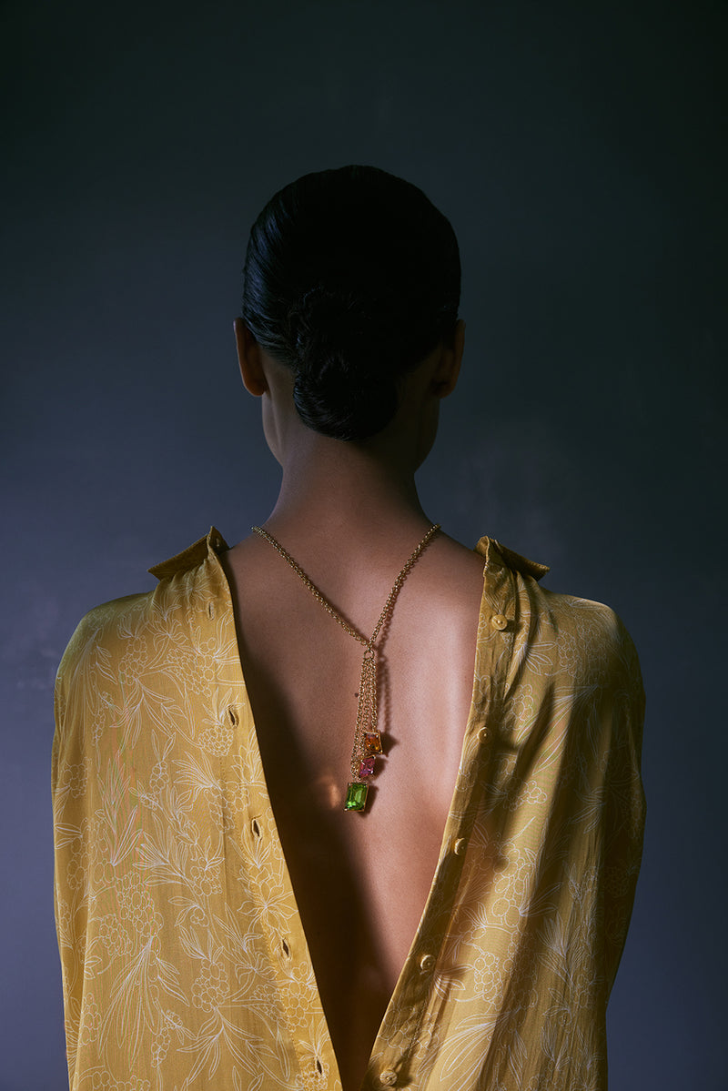 Fashion Jewelry-18k Gold Plated-Necklace-Perseid Crystal-Multi-VOYCE1033-Fashion Edit Voyce - Shop Cult Modern