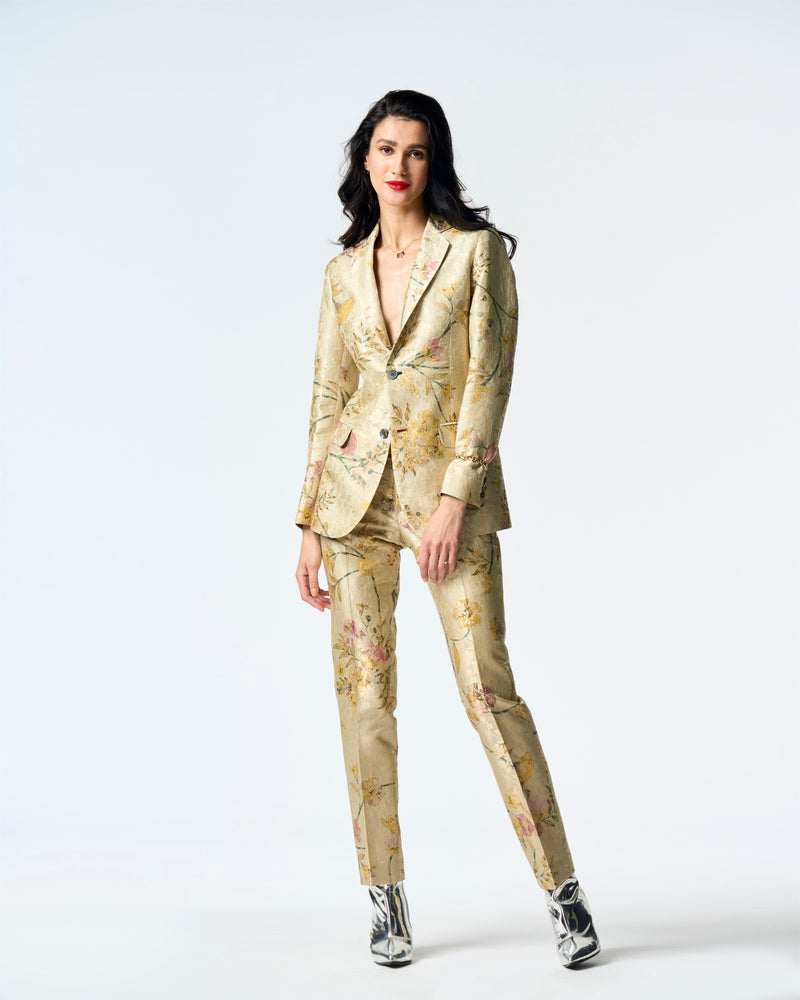 Summer-Jacket Blazer Rana Mint Silk Brocade-Fashion Edit Orchard-WOW306SB535-SUKETDHIR - Shop Cult Modern