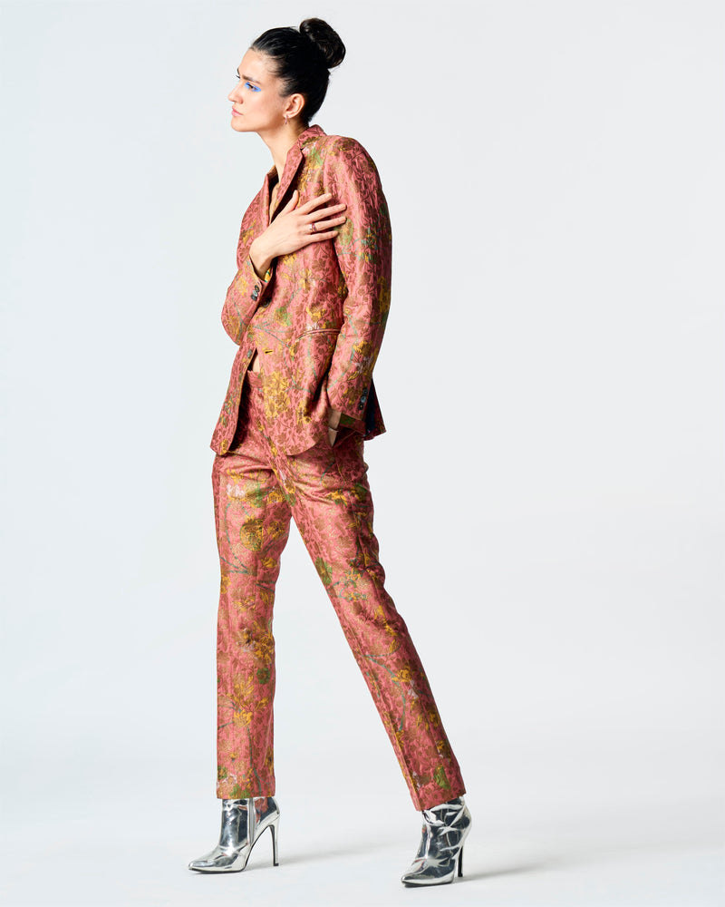 Summer-Jacket Blazer Rana Rose Silk Brocade-Fashion Edit Orchard-WOW306SB537-SUKETDHIR - Shop Cult Modern