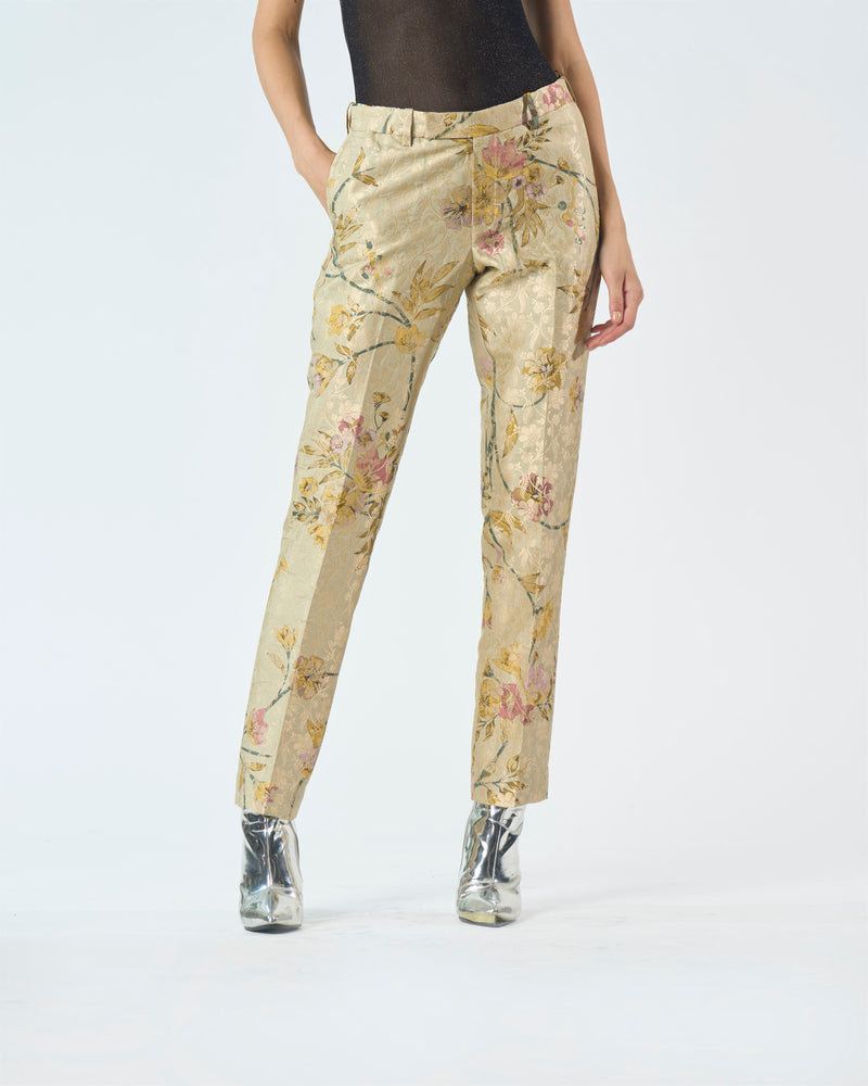 Summer-Trouser Classic Mint Silk Brocade-Fashion Edit Orchard-WP103SB535-SUKETDHIR - Shop Cult Modern
