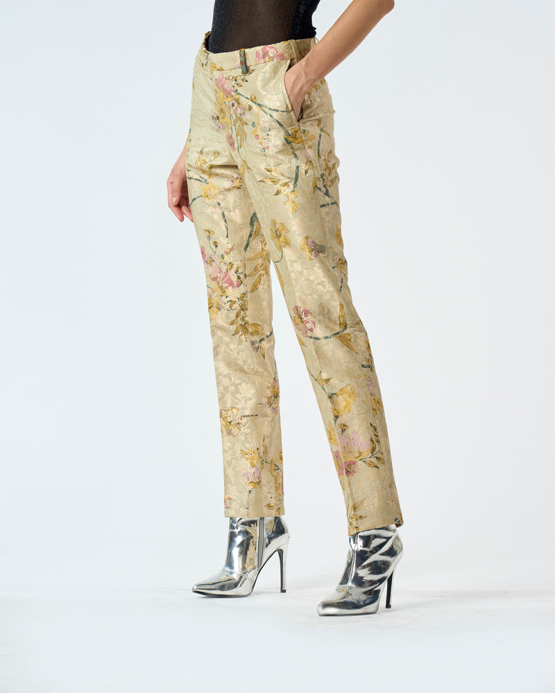 Summer-Trouser Classic Mint Silk Brocade-Fashion Edit Orchard-WP103SB535-SUKETDHIR - Shop Cult Modern